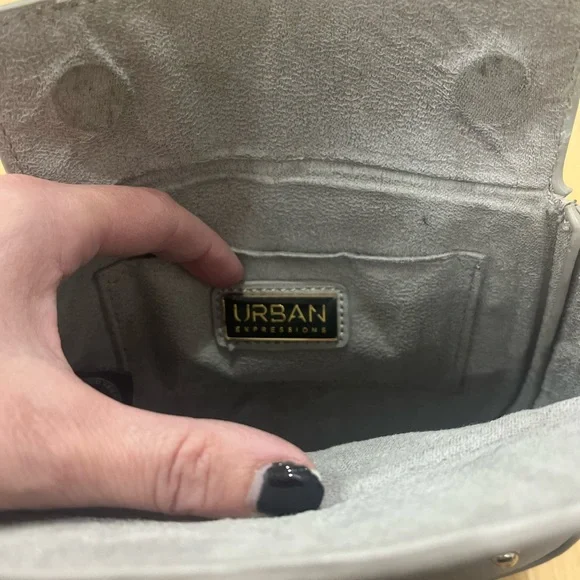 Urban Expressions Studded Gray Crossbody Bag - Picture 3 of 8